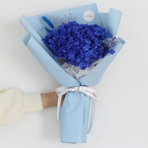 프리저브드수국 꽃다발 블루, 예쁜꽃다발, 꽃배달서비스